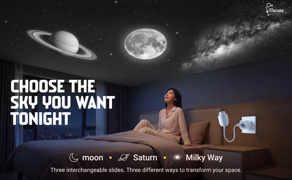 Galaxy Star Projector Night Light – 360° Rotating USB Starry Sky Lamp (6 Films) - Image 3