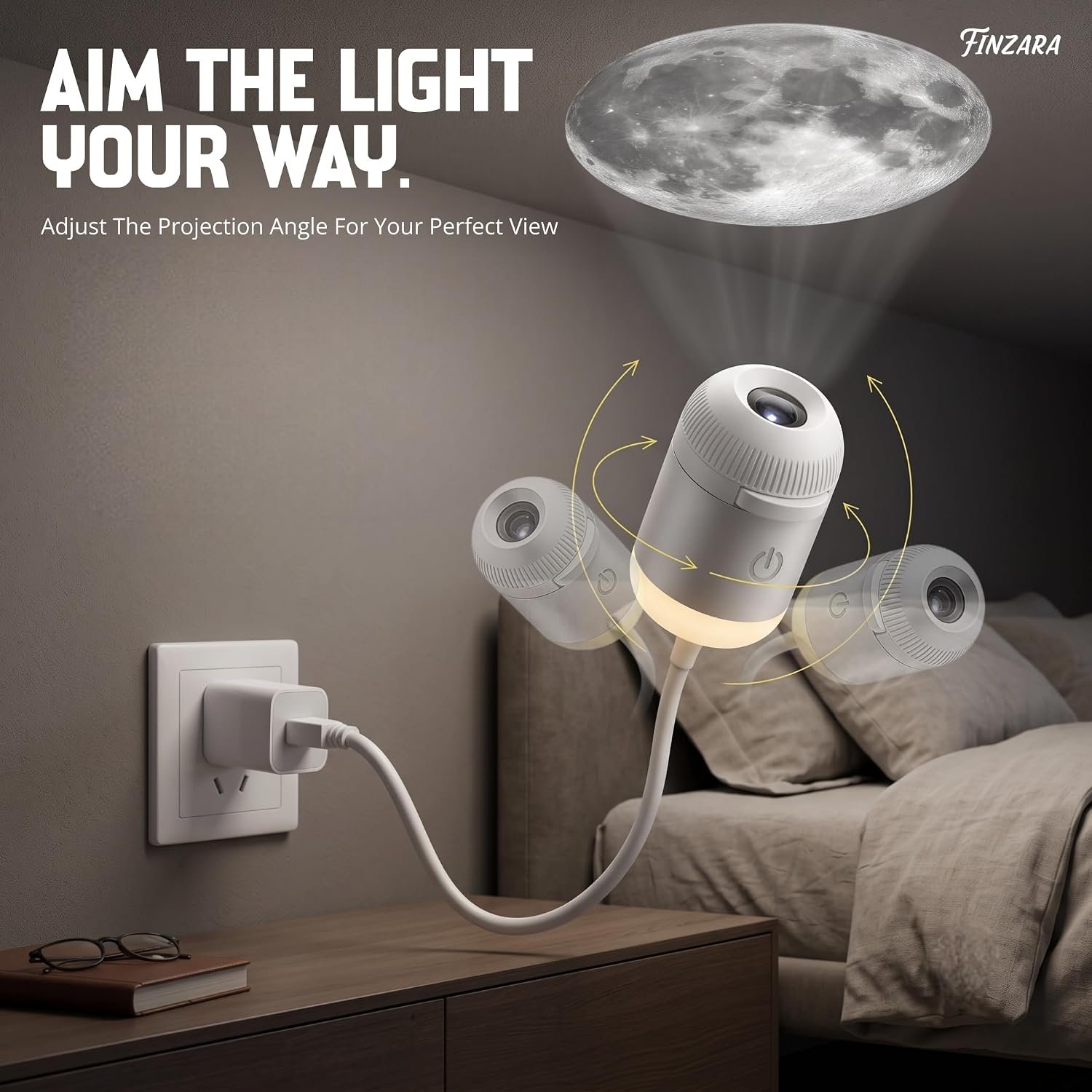 Galaxy Star Projector Night Light – 360° Rotating USB Starry Sky Lamp (6 Films) - Image 4