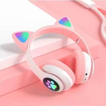 Bluetooth Wireless Headphones Cat Ear Glow Light Stereo Bass Helmets Children Gamer Girl Gifts PC Phone Gaming Headset - Image 3